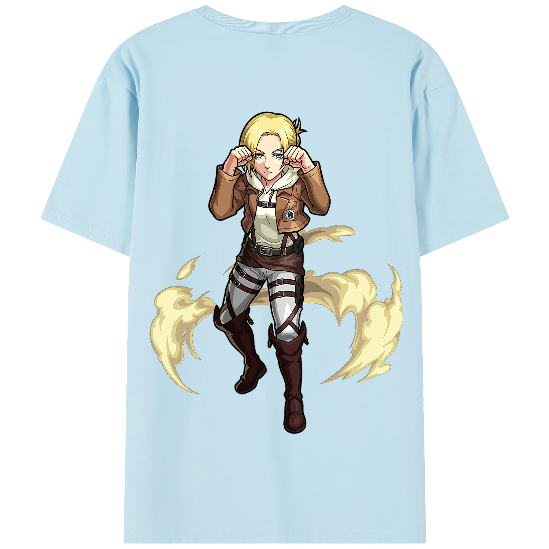 （画像用） 進撃の巨人 アニ・レオンハート Attack on Titan Annie Leonhart 綿100％半袖Tシャツ（背面プリント）